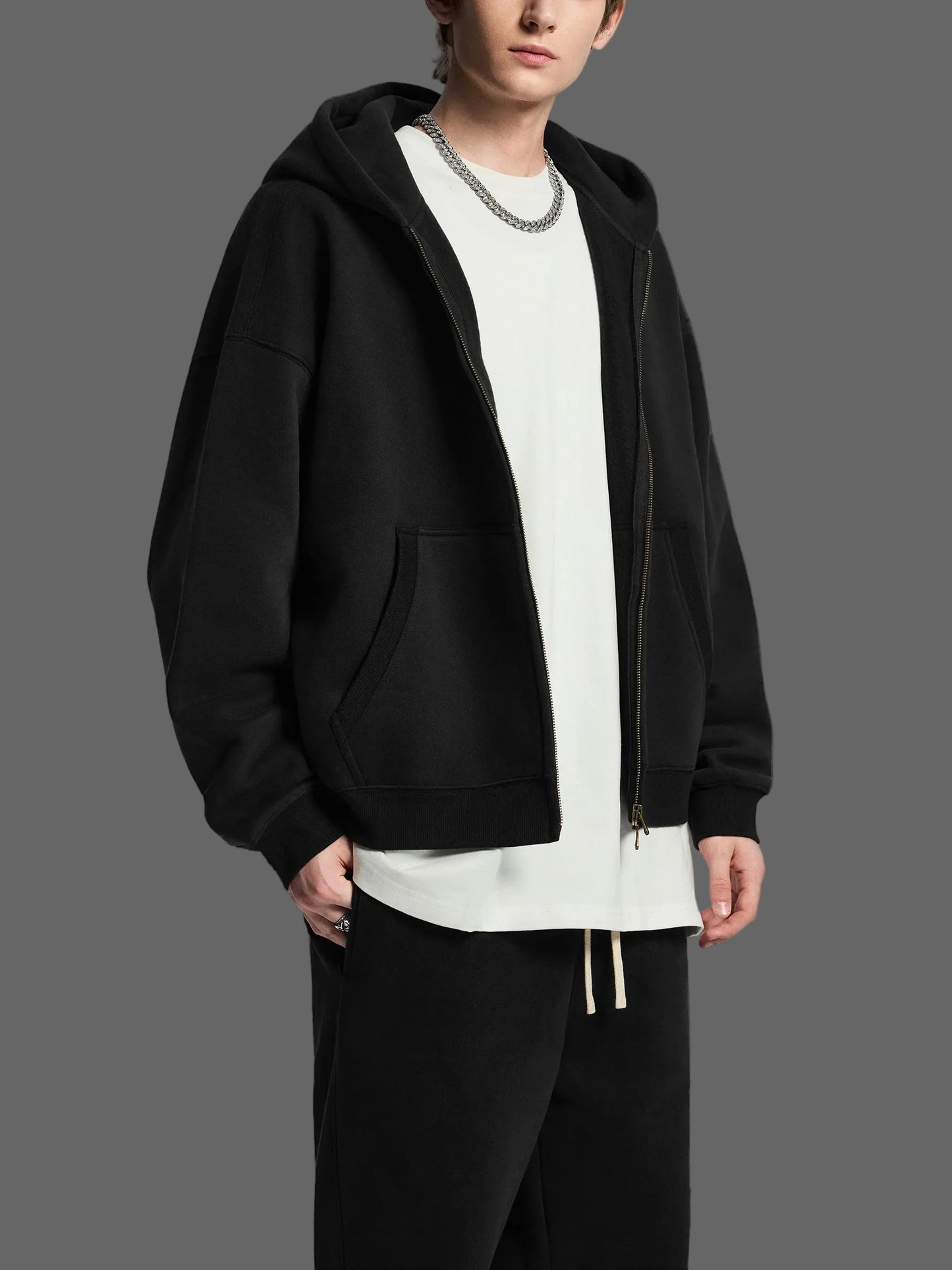 THORNS "Savior" : Oversized / Boxy Zip-Up Hoodie
