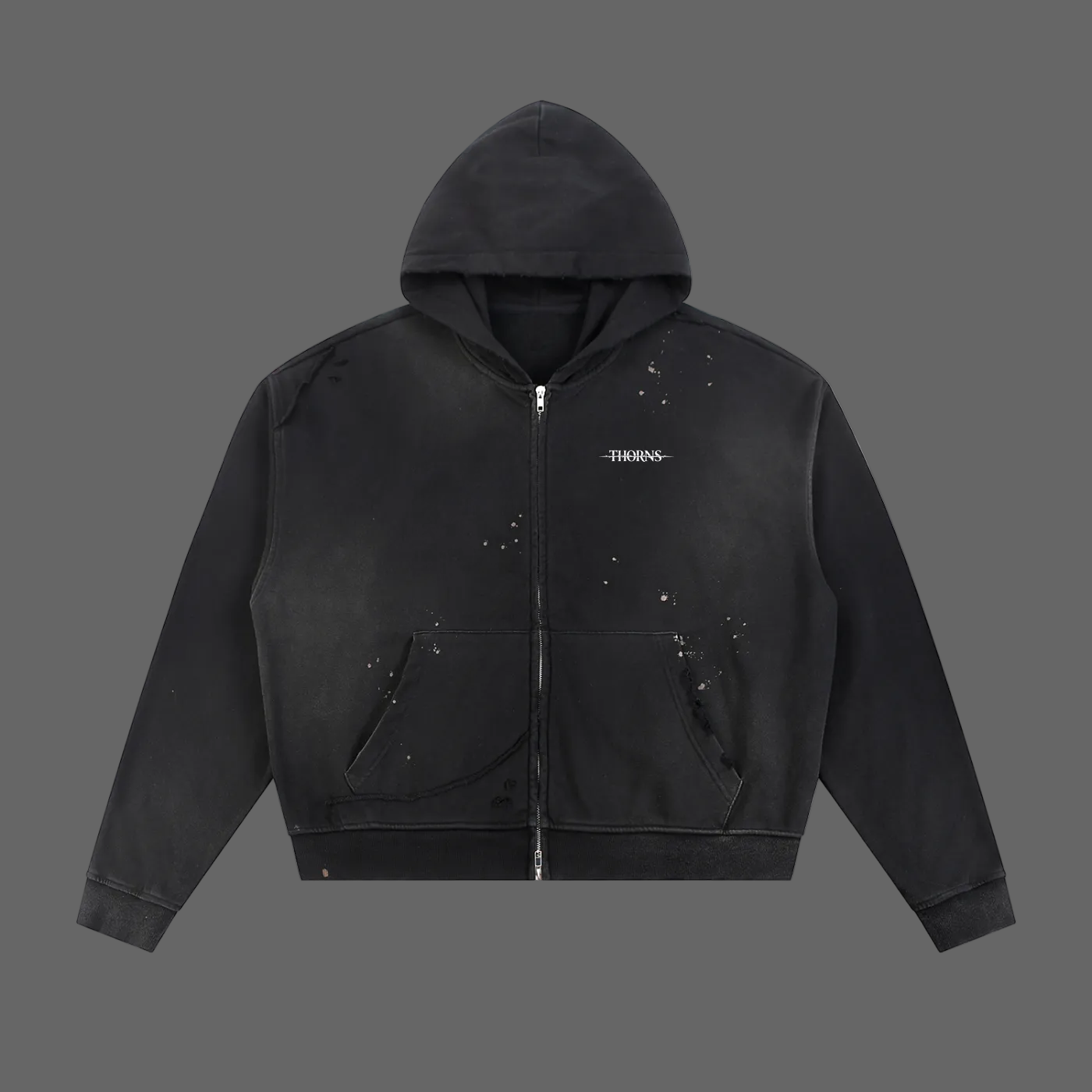 THORNS "Dove" : Raw Faded Zip-Up