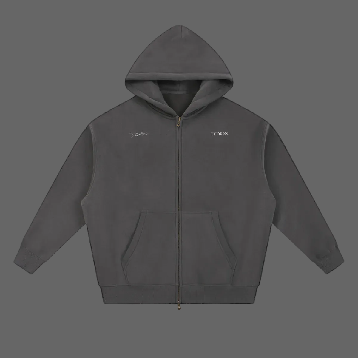 THORNS "Savior" : Oversized / Boxy Zip-Up Hoodie