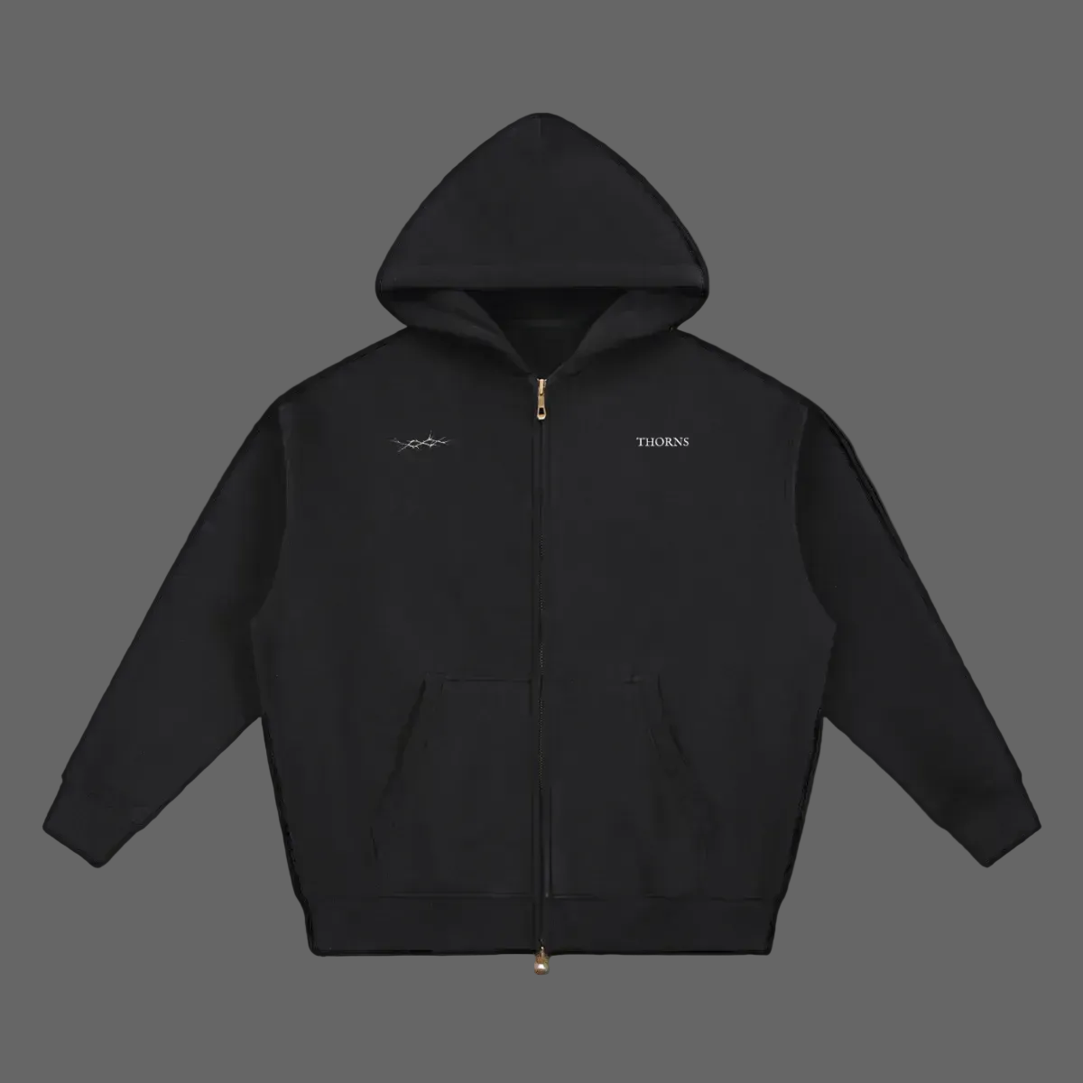 THORNS "Savior" : Oversized / Boxy Zip-Up Hoodie